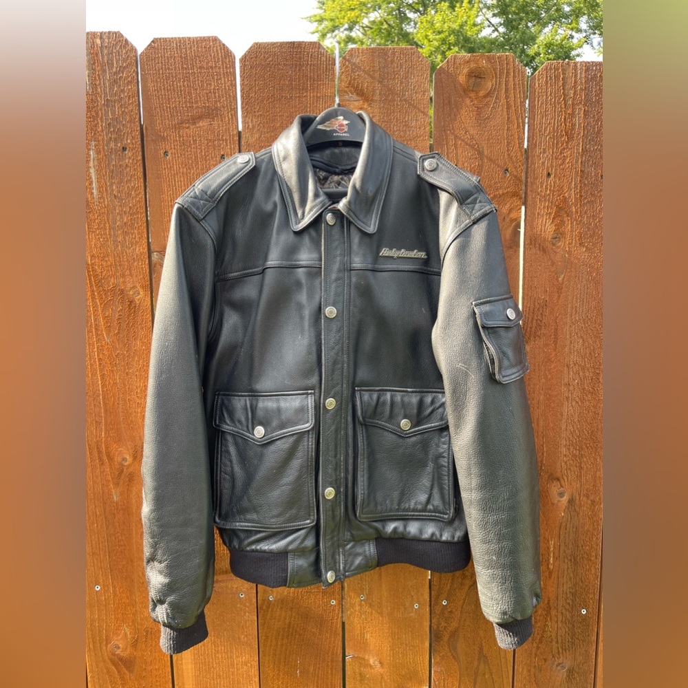 Harley Davidson Genuine Leather Jacket w/ Quilted Lining